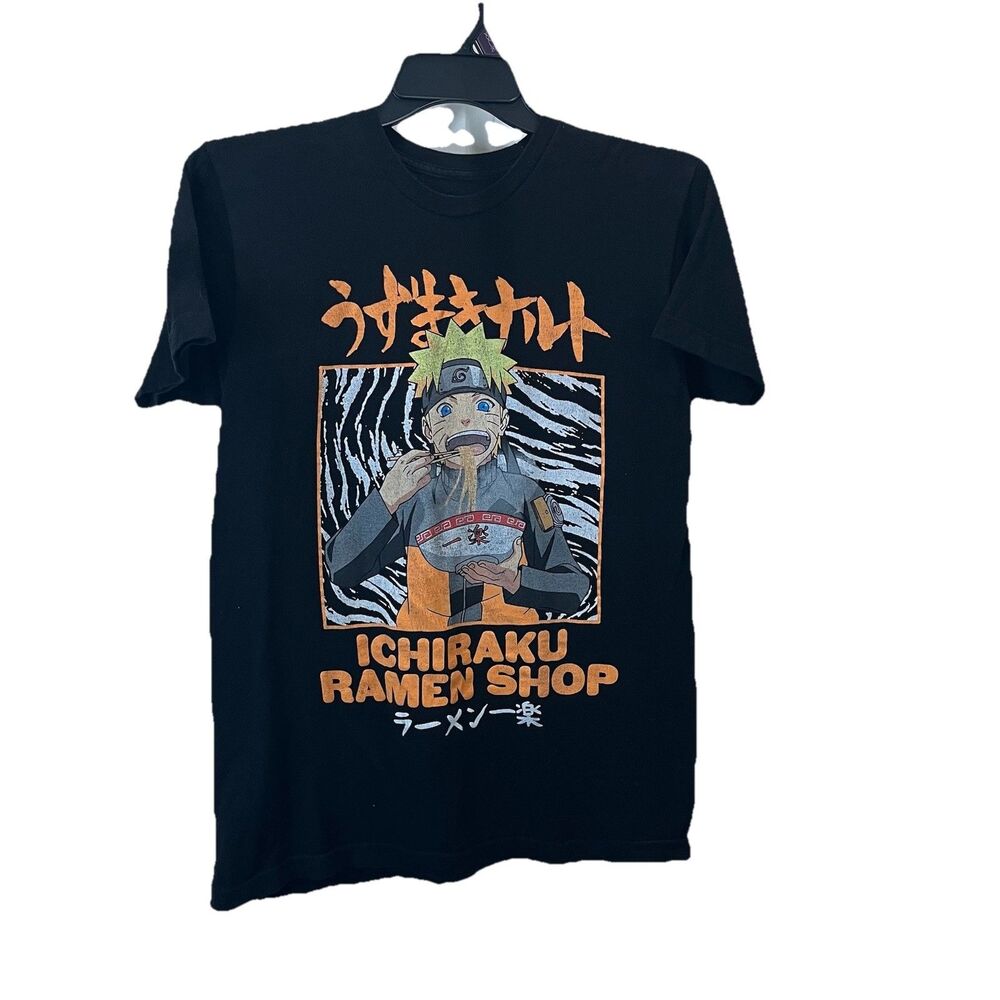 Naruto Ichiraku Ramen Shop T Shirt Mens Size Med 38-40 Black Viz Media Graphic